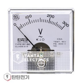 SY-60 AC 300V 아날로그 메타 배전반 교류 전압계 지시 전기계기 Volt Meter V메타삼영전기