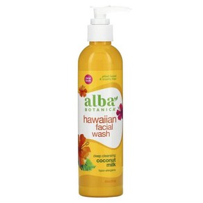 Alba Botanica 하와이언 페이셜 워시 코코넛 밀크 바디오일 237ml8fl oz, 1개, 237ml