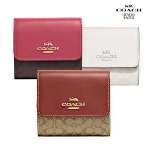 코치 스몰 트라이폴드 컬러블록 시그니처 3면 지갑 CF369 Small Trifold Wallet