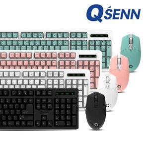 QSENN QSENN MK450 무선 키보드 마우스 세트 (블랙), 블랙, 일반형