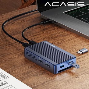 아카시스 M.2 NVMe 썬더볼트4 외장케이스 TBU405PLUS 6 in 1 도킹스테이션 기능 알루미늄재질 냉각팬장착, (주)가람이노베이션, 아카시스 TBU405PLUS (SSD미포함), 1개