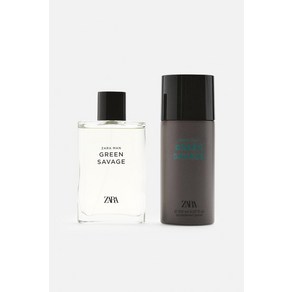 [국내발송] ZARA 남성 GREEN SAVAGE 오드 뚜왈렛 90 ML3.04 FL. OZ + 데오도란트 스프레이 코롱 150 ML5.07 303011