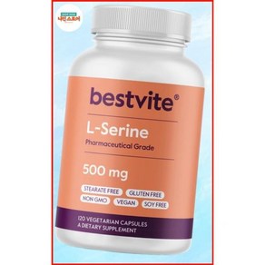 베스트바이트 L-세린 500mg 캡슐 120개 - 스테어레이트 없음 비건 비 미국내수용, 120정, 1개