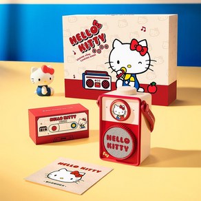 Maktoub HelloKitty Apple Wishing 스피커 고품질 무선 블루투스 데스크탑 서브우퍼, C. 헬로키티 레트로 스피커  클래식 레드