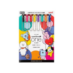 유니볼 BT21 스페셜 에디션 ONE 원 볼펜 8색세트 (UMN-SBT-38 A8C), 단품