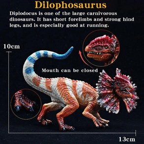 선사 시대 쥬라기 공룡 사이즈 딜로포사우루스 액션 피규어 동물, 1개, 2.Dilophosauus-2