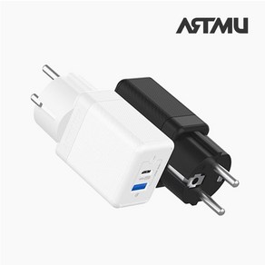 USB PD 45W PPS GaN 접지 듀얼 초고속 충전기 GA210, 블랙, 1개