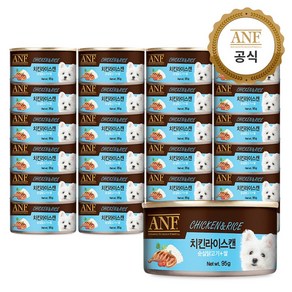 ANF 캔 강아지 간식 치킨라이스 95g, 24개
