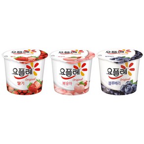 빙그레 요플레 홈 딸기 4+복숭아 4+블루베리 4, 180g