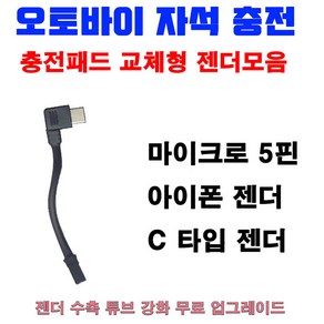 래셔널 오토바이 자석충전거치대 충전패드 풀 셋트 / 패드+조끼고리+추가젠더, C타입젠더(패드X), 1개