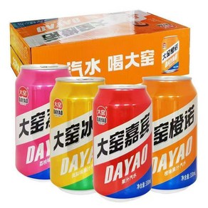 HONA국제 중국식품 따야오 탄산 음료 DAYAO 4종 혼합맛 24개/박스 최신일자 발송, 24개, 330ml