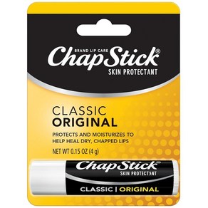 ChapStick 클래식 오리지널 립밤 - 건조하고 갈라진 입술을 위한 모이스처라이징 립 케어 각 4.3g(0.15온스) 252762, 0.15 Ounce (Pack of 1), 1개