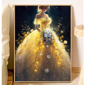 [WanXiang] 웨딩드레스 보석십자수 DIY 우아한, C_보석십자수 50x70, 1개