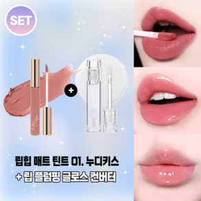 립힙 롱래스팅 립매트 립틴트 + 립힙 립 플럼핑 글로스 컨버터 2종세트, 1세트, 10g, 01누디키스 + 글로스