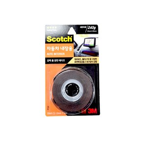 3M 스카치 강력 폼 양면 테이프 (자동차내장용 1Roll 12mmX2m) 3187