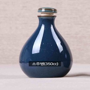 도자기 도쿠리 사케병 대 350ml 술병 사케도구리, 아이언블루, 1개