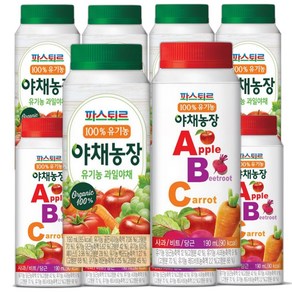 파스퇴르 파스퇴르 100%유기농 야채농장190ml (ABC주스12개+과일야채12개)