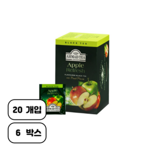 아마드티 애플 리프레쉬 홍차 티백, 2g, 20개입, 6개