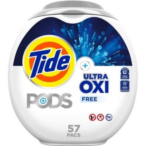 Tide 세탁 빨래 향기 지속제 타이드 포드 울트라 옥시 프리 세제 팩 전미 습진 협회 건선 재단 권장 57 세 Q1615137, 57 Count (Pack of 1), Fee, 1개