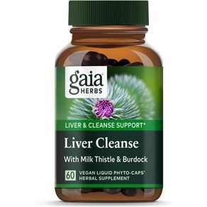 가이아허브 리버 클렌즈 밀크씨슬 Gaia Hebs Live Cleanse 60 비건 액상 피토캡슐 (30회 제공량), 1개