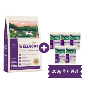 [샘플 200g] 웰썸 캣 고양이사료 1.2kg 저알러지 턱드름 사료, 1개