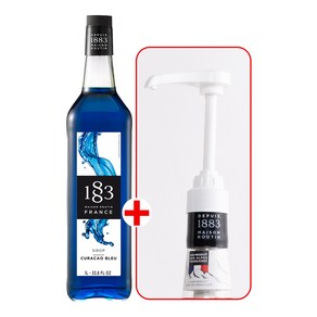 1883 블루큐라소 시럽 1000ml+1883 범용 시럽 펌프 화이트 세트, 1L