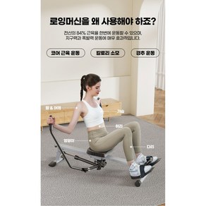 파워리치 360도 로잉머신 가정용 조정 헬스 크로스핏 전신 노젓기운동기구 상체, 블랙