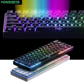 [cy] MONSGEEK FUN60 마그네틱축 게이밍 기계식 키보드 FUN60 PRO/MAX/Ulta 시리즈 유선8k 61키배열 RGB 4000mah 시즌신상, FUN60PRO유선8K-리본없음, 현광마그네틱축, 블랙(측각)