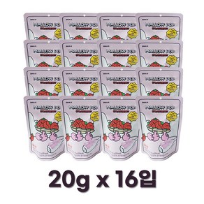 멜로팝 스트로베리 딸기, 16개, 20g