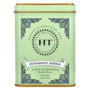 Haney & Sons HT 티 블렌드 페퍼민트 허브 카페인 무함유 티백 20개 40g(1.4oz)