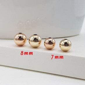 14K 골드 금볼 8mm 1개 비즈 팔찌 목걸이 부자재 재료