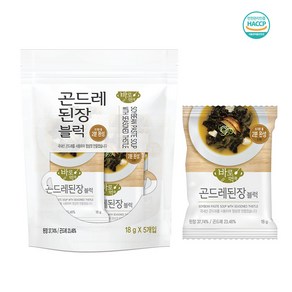 바로먹쿡 즉석국 곤드레된장블럭 18g 5개