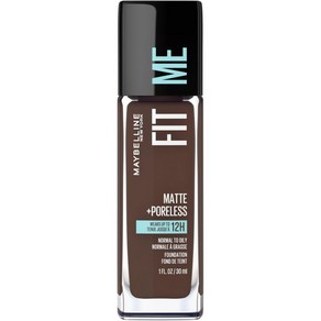 (캐나다 직송) Maybelline New Yok Fit Me Matte + Poeless 파운데이션 메이크업 초경량 포뮬러 컨트롤 번들거림 내추럴 아이보리 112 30ml, 380 에스프레소, 1개