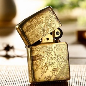 Zippo 라이터 황동 갑옷 골동품 클래식 남성