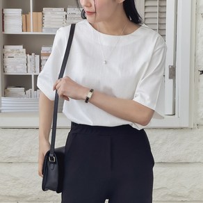 로로텐 기본 무지 반팔 티셔츠 면 라운드넥 여성 빅사이즈