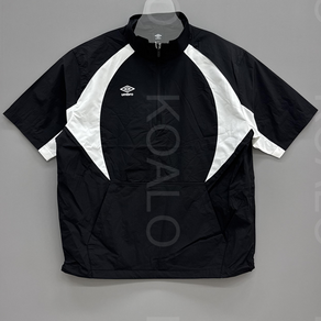 [국내백화점판] UMBRO 엄브로 25신상 더블컷 반팔 스탠넥 아노락 셋업 (블랙)
