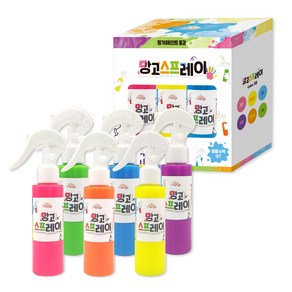 [키즈망고] 망고스프레이 물감 6색, 100ml, 6색 세트