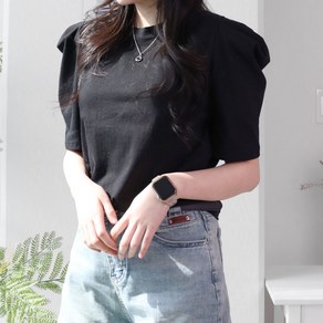 메리앤유 큐티소매 코튼 반팔 티블라우스