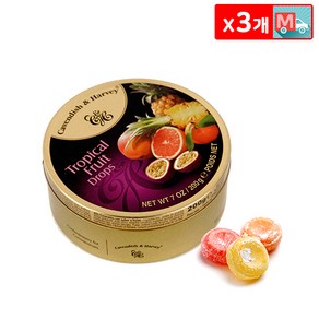 캐빈디쉬하비 트로피칼캔디 200g X 3 사탕 간식 선물 과자, 3개