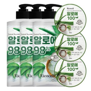 리코셀 온가족 저자극 알로에 젤 1000ml+300ml /알로에베라 수분크림 수분젤 보습 대용량 수딩젤, 3개, 1.3L