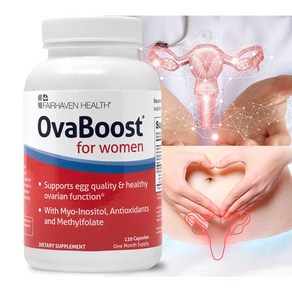 Faihaven Health OvaBoost 불임 보조제 여성 건강 이노시톨 엽산 리포산 함유, 1개, 120정