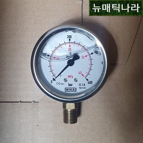 [ WIKA ] 213.53 EN837-1 63파이 400kg A형 ( 오일 충만식 압력 게이지 PT 1/4 유압 400kgf/cm² 400ba / 압력계 위카 비카 60파이 )