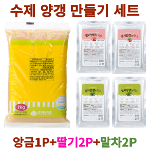 수제 양갱 만들기 재료 세트 영양갱 DIY 앙금1P+믹스4P, C-4. 백앙금1P +딸기2P + 말차2P, 1세트