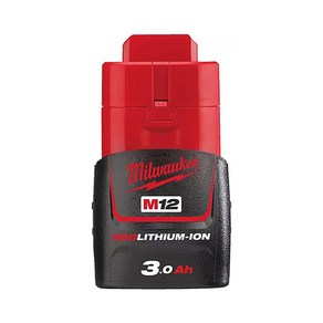 [밀워키] M12 B3 / 12V 리튬이온 충전 3.0Ah 배터리, 1개