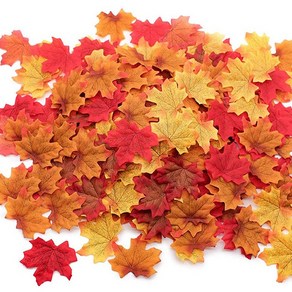 단풍 낙엽 나뭇잎 식물 인테리어 감성 조화 50pcs [Inteio Fake Maple Leaves Leaf 50 pcs], 1세트, 주황