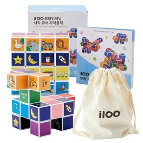 아이백 i100 브레인러닝 사각 큐브 자석블럭 32pcs + 가이드북 + 파우치, 1세트