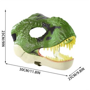 공룡가면 led 가면 3d 드래곤 턱 오픈 입 라텍스 공포 헤드 기어 디노 파티 코스프레 소품 무서운, 초록