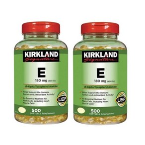 Kirkland Signature Vitamin E 400 IU 비타민E 500 소프트젤 2병