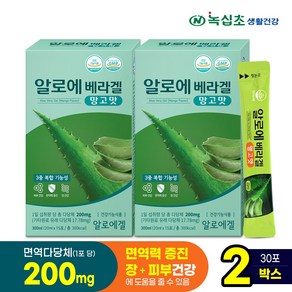 [녹십초] 알로에 베라겔 망고맛, 2박스/30포, 2개, 300ml