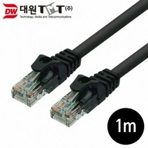 대원티엠티 CAT.5E UTP 24AWG 랜 케이블 1M 블랙, 본상품선택, 1개